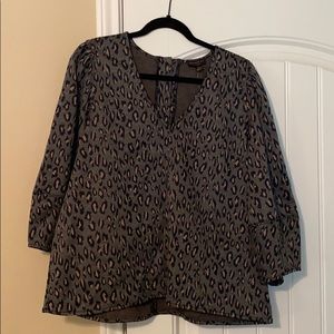 Anthropologie leopard print knit top. XL. NWT.